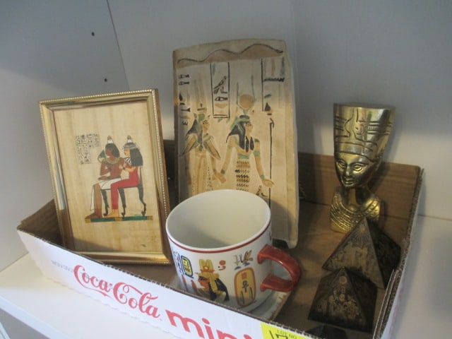 Grouping of Egyptian Figures and Plaques: . 