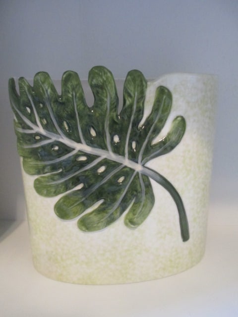 Tall Ceramic Vase and Fern Frond Planter Vase - 2