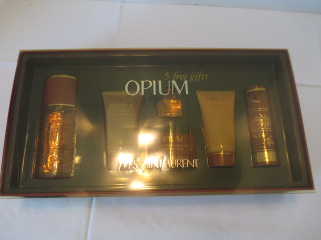 New Old Stock Yves Saint Laurent "Opium" Perfume 5 Piece Gift Set: Flammable Product-No Shipping, Local Pickup Only 