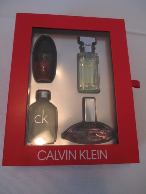 New Old Stock Calvin Klein Four Fragrance Gift Set: "Obsession", "Eternity", "CK one" and "euphoria", sealed in gift box. Flammable Product-No Shipping, Local Pickup Only 