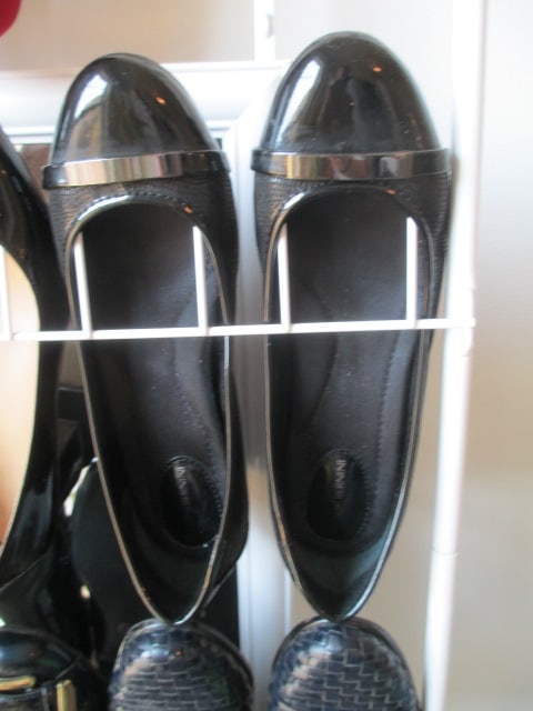 Over the Door Mirror and Shoe Rack with Seven Pair of Gently Worn Low Heel Pumps - 5