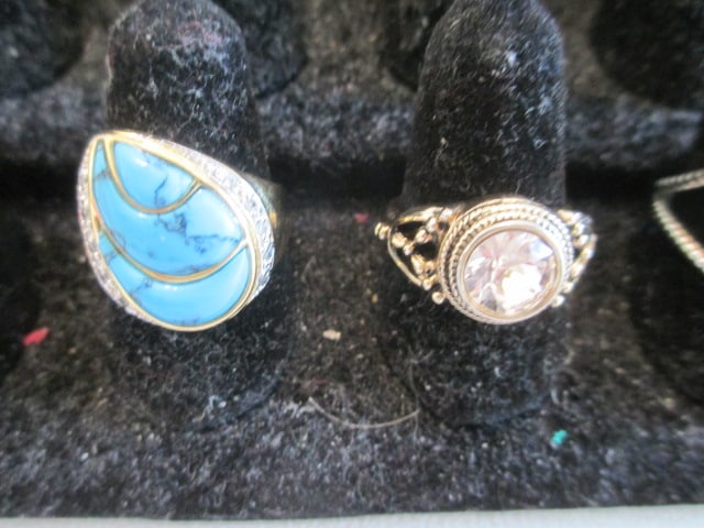 Polished Natural Stone and Gemstone Fashion Rings - 2