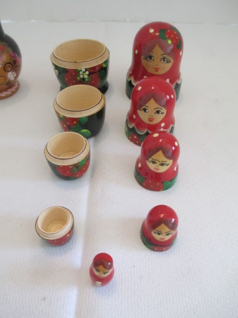 Two Handpainted 5 Piece Russian Nesting Dolls - 2