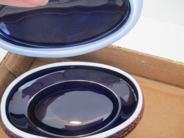 Lenox Crystal Elephant Shaker, Wedgwood Blue Elephant Bone China Tidbit Dish, - 4