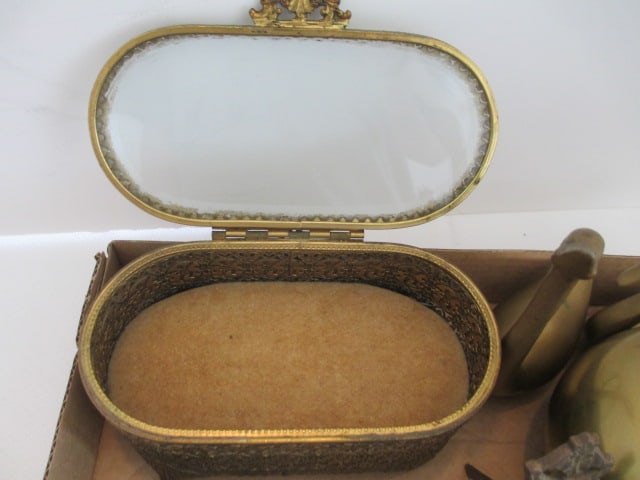 Nito Vine Resin-Laminated Prayer Box, Brass Apple Paperweight, Miniature Natural - 8