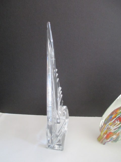 Art Glass Sailboat and Dolphin Sculptures - 3