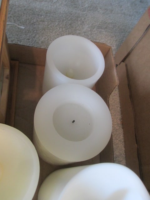 Grouping of LED Pillar Candles and Lantern - 2