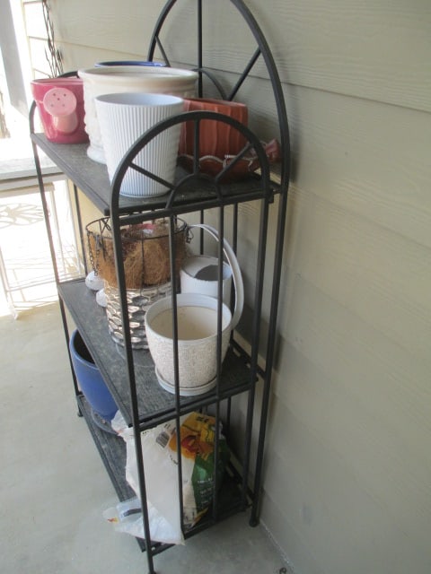 Black Metal 3 Tier Plant Stand, Planter and Flower Pots - 5