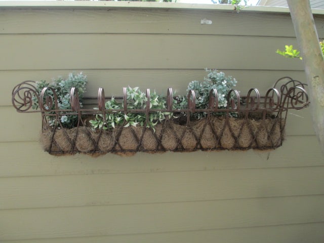 Pair of Bronze Finish Wire Wall Mount Planter Boxes - 2
