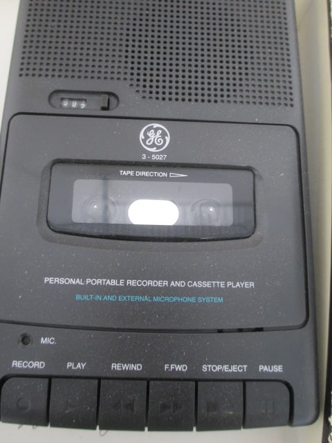 Portable Cart, GE 3-5027 Portable Cassette Player/Recorder, Two 3 Drawer Cassette - 2