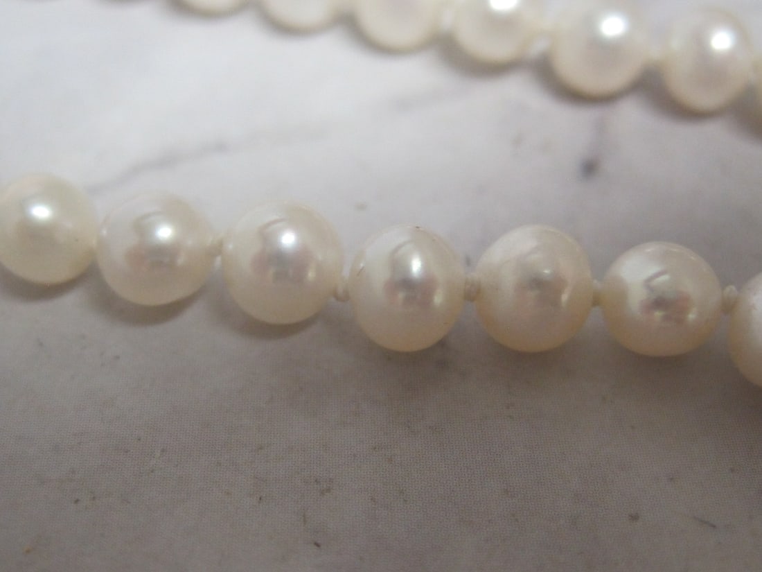 16" Pearl Necklace with 14k Gold Clasp - 2