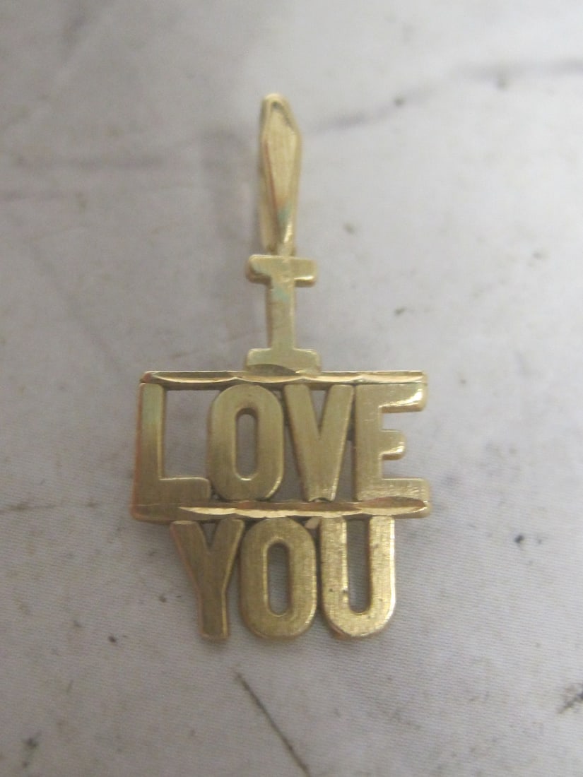 14k Gold "I Love You" Charm by Michael Anthony: Weighs 0.6 gram