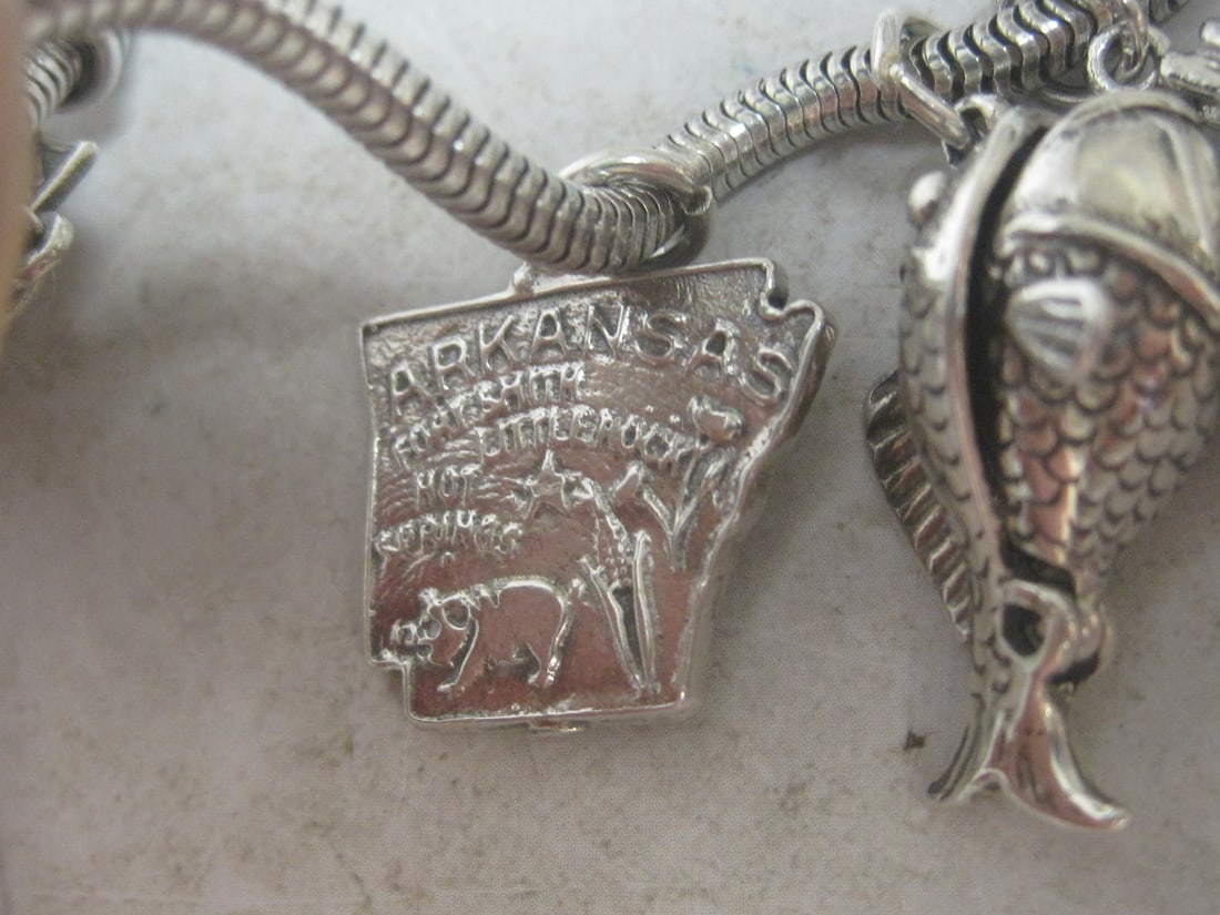 8" Sterling Silver Michael Valitutti Bracelet with Sterling Silver Charms - 4