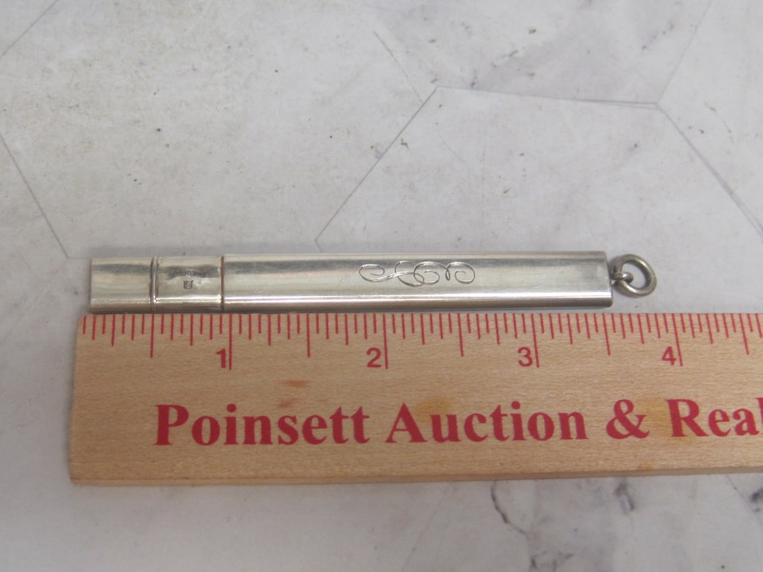 Sterling Silver 1910-1920's Chatelaine Pencil in Holder - 4