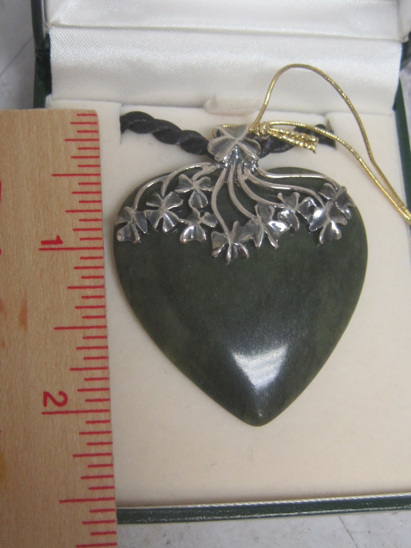 Sterling Silver Mounted Connemara Marble Pendant on Rope Necklace - 5