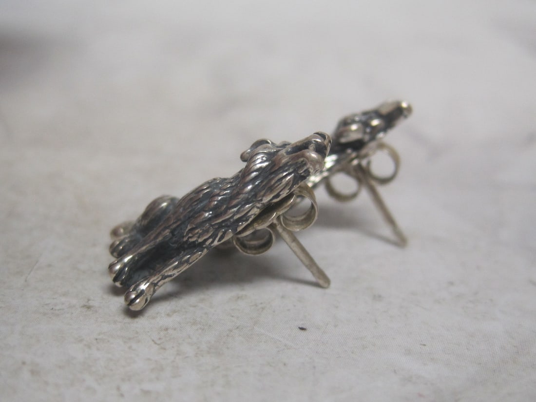 Sterling Silver Wolves/Coyote Earrings by Kabana - 3