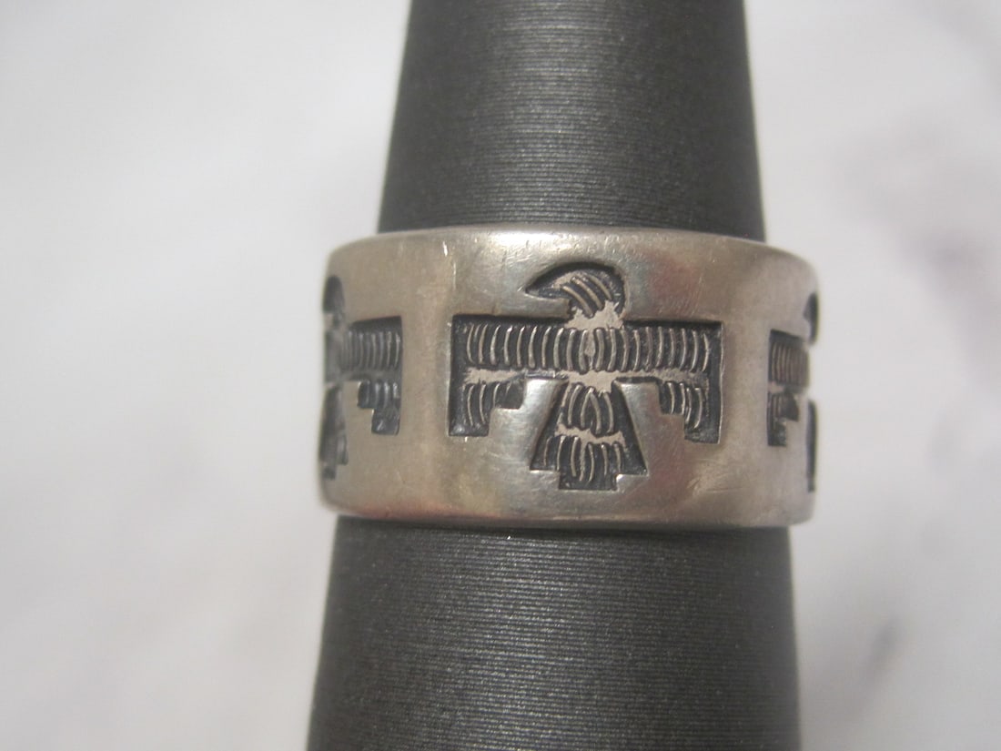 Sterling Silver Native American Phoenix Thunderbird Band Ring - 3