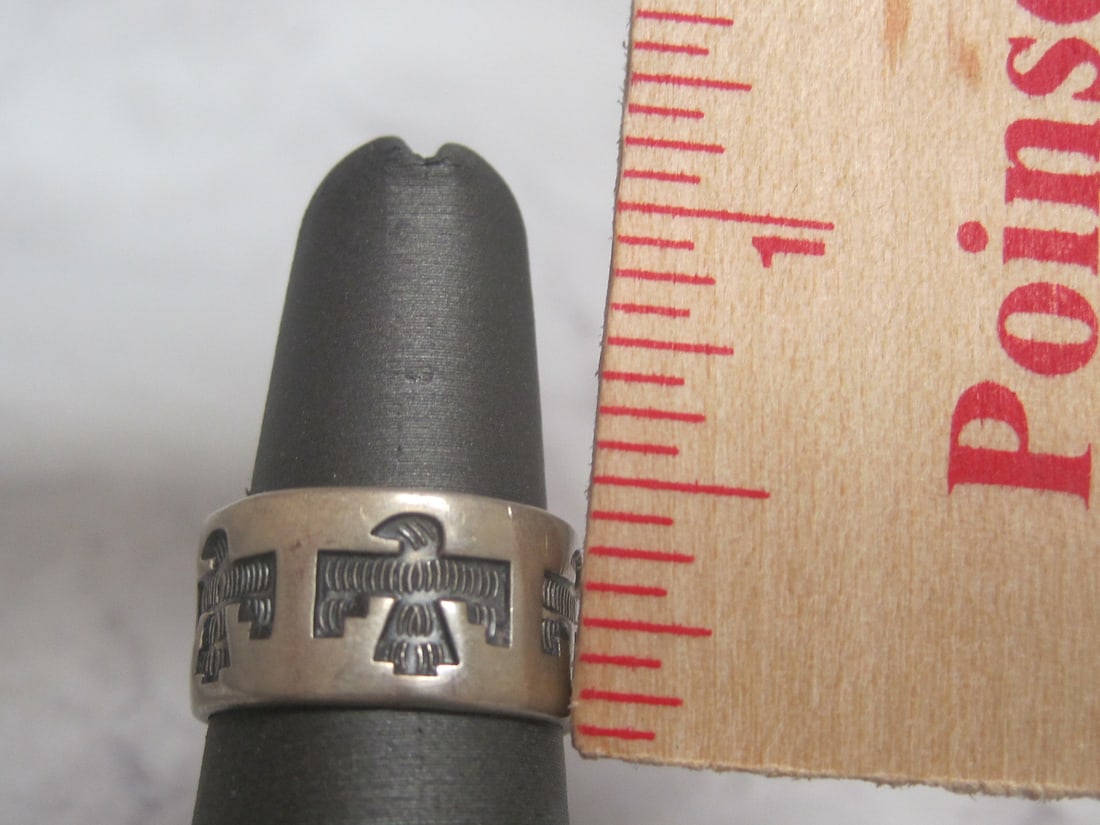 Sterling Silver Native American Phoenix Thunderbird Band Ring - 4