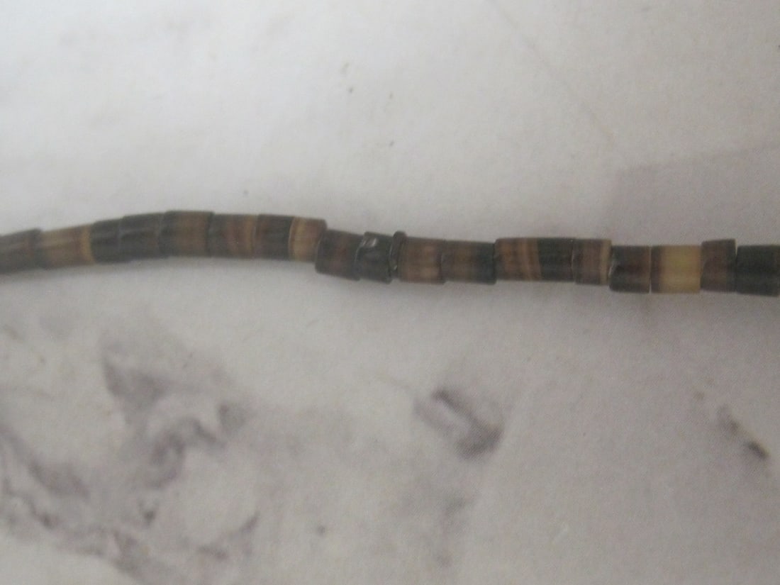 16 1/2" Native American Turquoise & Bovine Bead Necklace with Silver Hook Clasp - 4