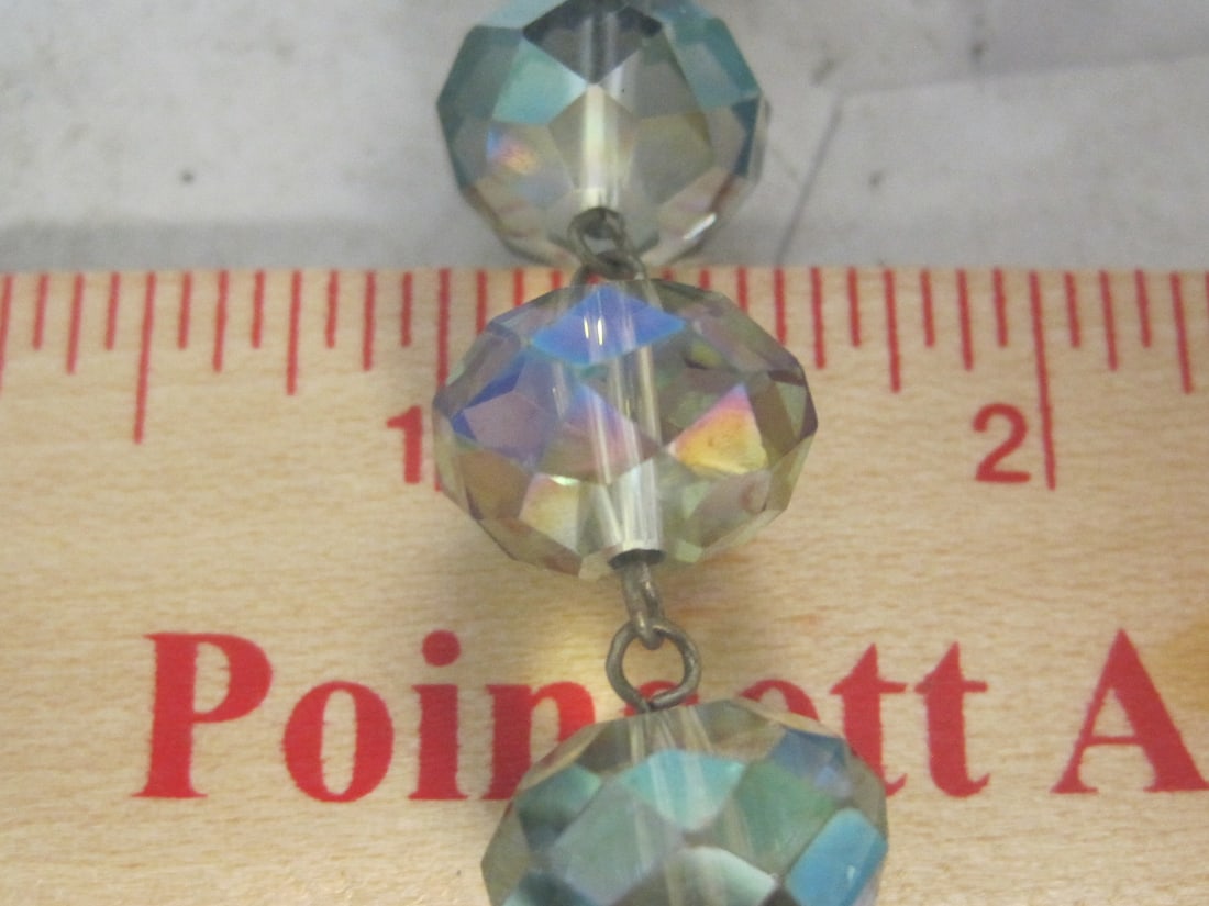 21" Vintage Faceted Cut Crystal Aurora Borealis Beaded Necklace - 5