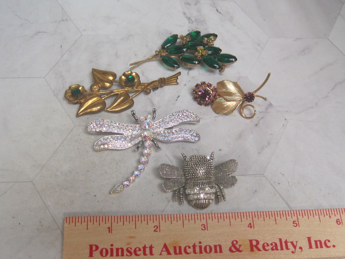 Lot of 5 Vintage Costume Brooches - 7