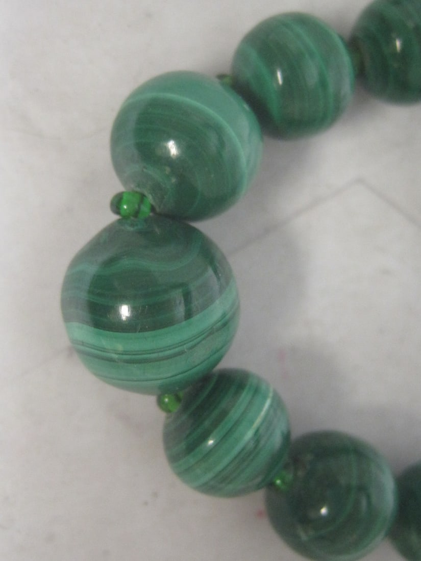 20" Malachite Graduated Bead Necklace - 2