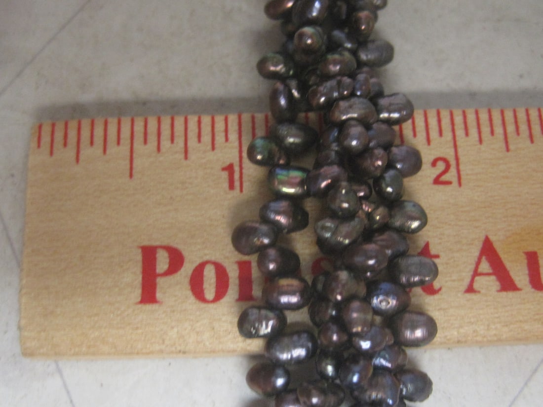 7 1/2" Vintage 4 Strand Tahitian Baroque Pearls Bracelet - 4