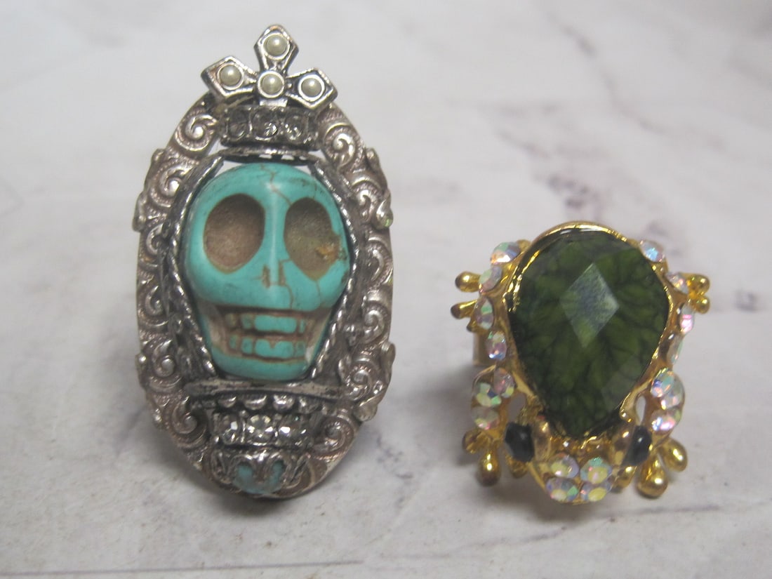 Lot of 2 Ornate Adjustable Rings (1 of 7)