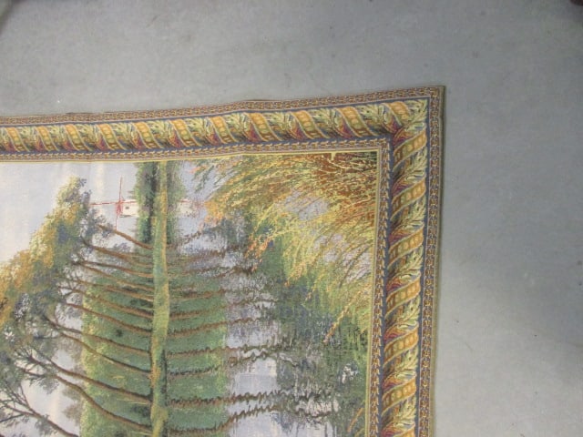 Hanging Tapestry Fully Lined Scene of Trees and Windmill - 5