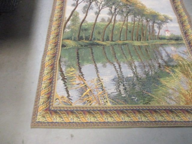 Hanging Tapestry Fully Lined Scene of Trees and Windmill - 6