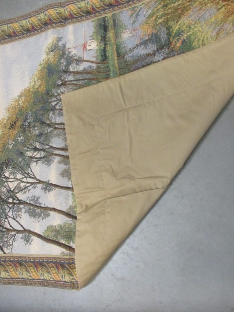 Hanging Tapestry Fully Lined Scene of Trees and Windmill - 7