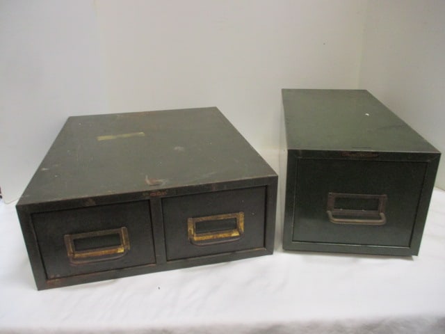 Cole Double Card Cabinet and Single Asco Card Cabinet: . 