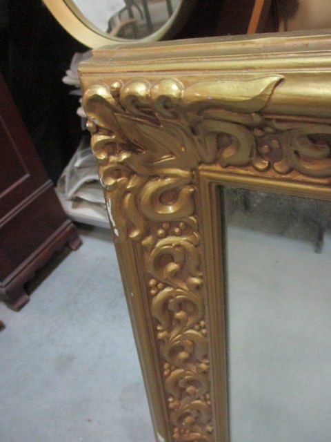 Ornate Gold-Tone Composite Framed Mirror with Good Glass - 4