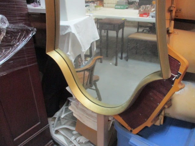 Gold-Tone Composite Framed Sculptural Mirror - 4