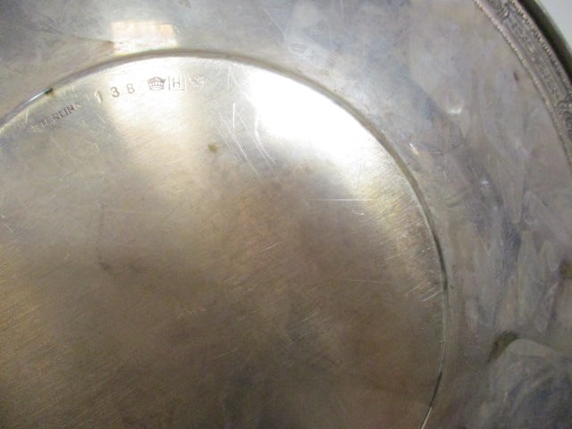 Sterling Plate, Marking H, London Made, Intricate Scrollwork - 5