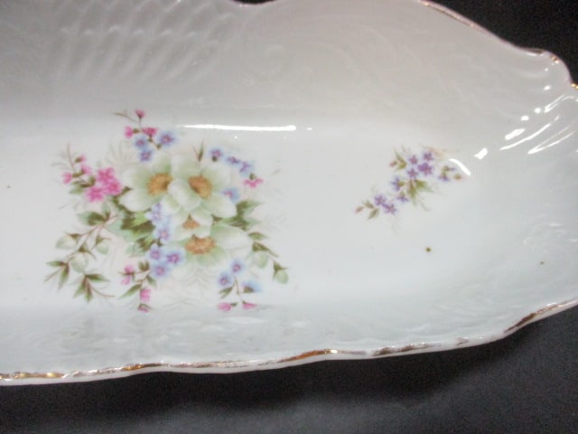 Oval Royal Austria Gilt-Edged Floral Dish, Oval Ornate Porcelain/Gilt Floral Dish and Porcelain/G... - 7