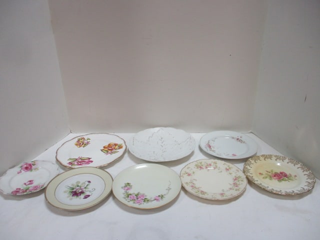 Lot of 8 Small Floral Dishes, Marked Germany, Nippon, Stansbury, Rosina, Meakin, Roslyn, Etc.: Age Spots, Wear 