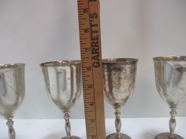 Set of 4 Platerdo Mexican Silver-Plated Cups - 7