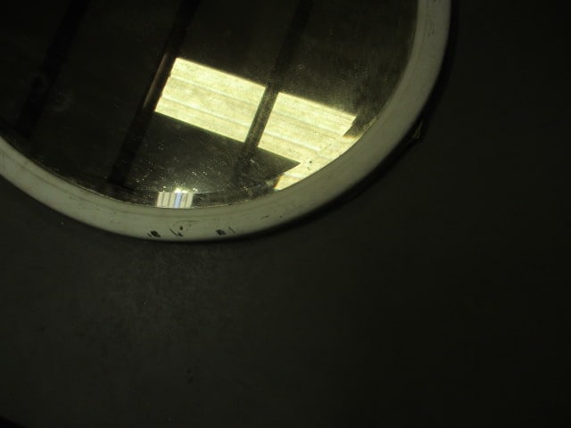 Vintage Painted Frame, Oval Beveled Mirror, Back of Frame - 3