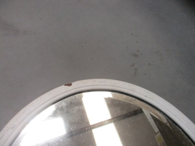 Vintage Painted Frame, Oval Beveled Mirror, Back of Frame - 4