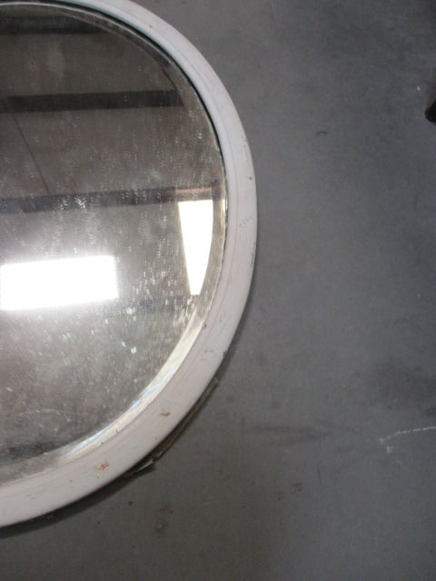 Vintage Painted Frame, Oval Beveled Mirror, Back of Frame - 5