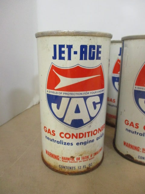 Vintage Auto Cans- 6 JAC Gas Conditioner, 8 Shell Valve Lubricant - 2