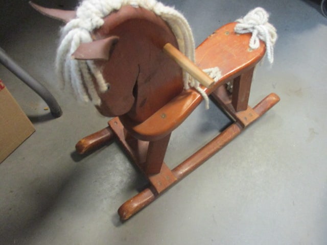Child's Rocking Horse, Made Well, Ears, Mane and Tail Fabric - 5