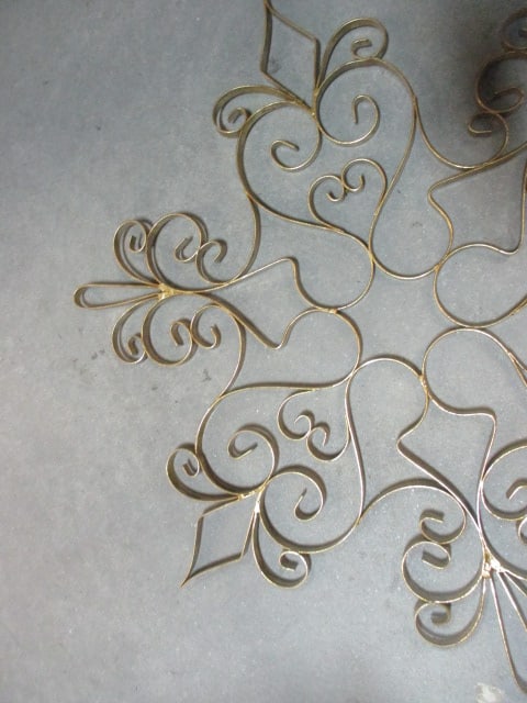 Gold-Colored Sculptural Metal Wall Hanging - 2