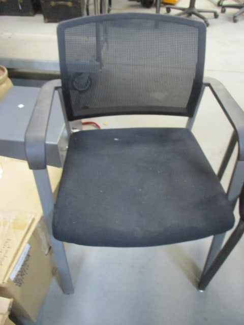 2 Black Lobby Chairs - 1 with Armrests - 2