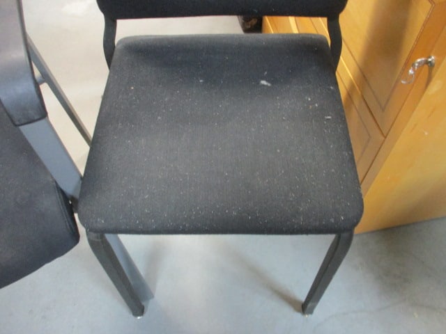 2 Black Lobby Chairs - 1 with Armrests - 6