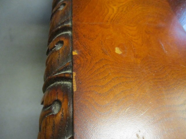 Universal Furniture Heavily Carved Mahogany Bowfront Console Table - 10