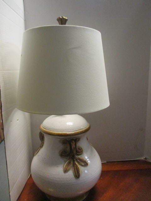 Glazed Turned Pottery Urn Table Lamp: 28"h, Local Pickup Only