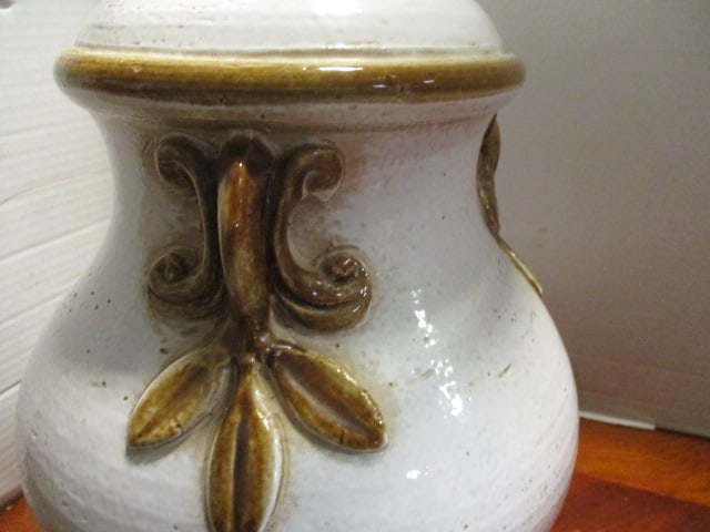 Glazed Turned Pottery Urn Table Lamp - 2