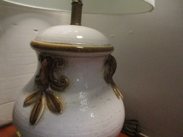 Glazed Turned Pottery Urn Table Lamp - 5